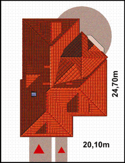 Projekt domu APS 084 (LUA1095) - rzut działki