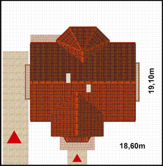 Projekt domu APS 095 (LUA1106) - rzut działki