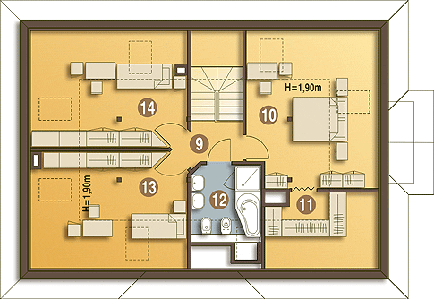 Poddasze projektu Amelia bez garażu [B]
