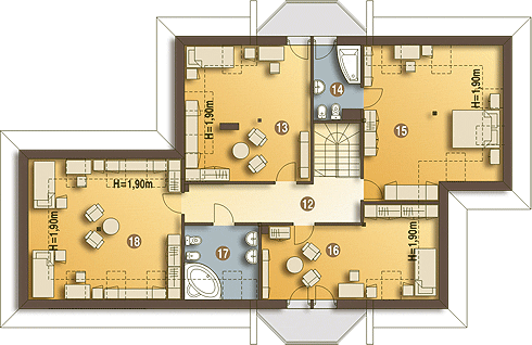 Poddasze projektu Dzierlatka IV z garażem 2-st. [A]