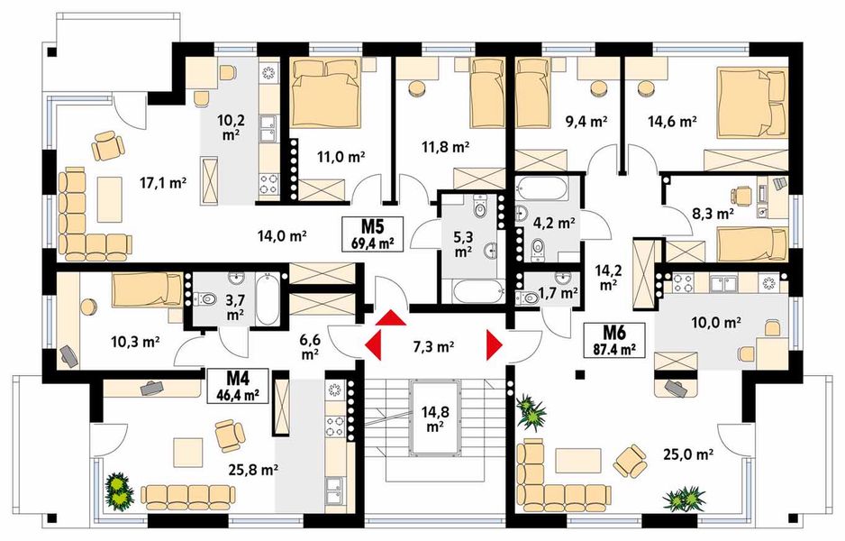 Piętro 1 projektu Lazur 3