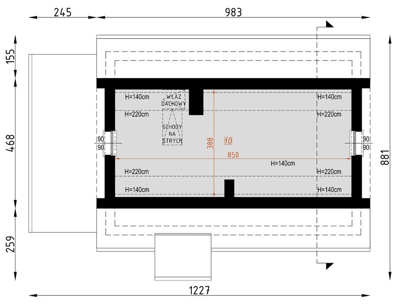Poddasze projektu D58 - Ewelina wersja drewniana