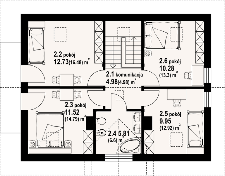 Poddasze projektu Zawoja średnia