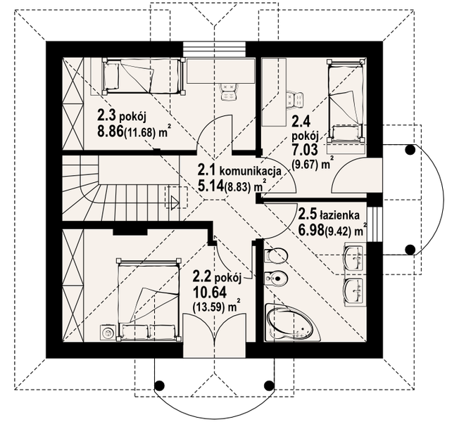Poddasze projektu Bobowa