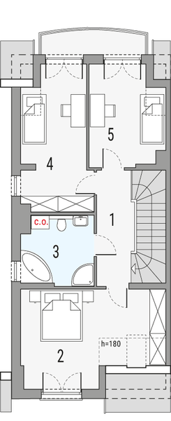 Poddasze projektu Hubert 1 - segment lewy