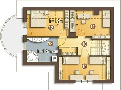 Poddasze projektu Sójka II bez garażu [B]