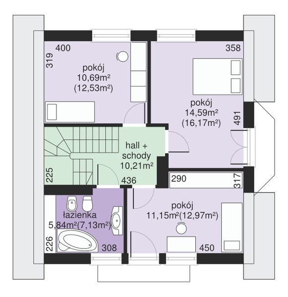 Poddasze projektu Dom przy Przyjaznej