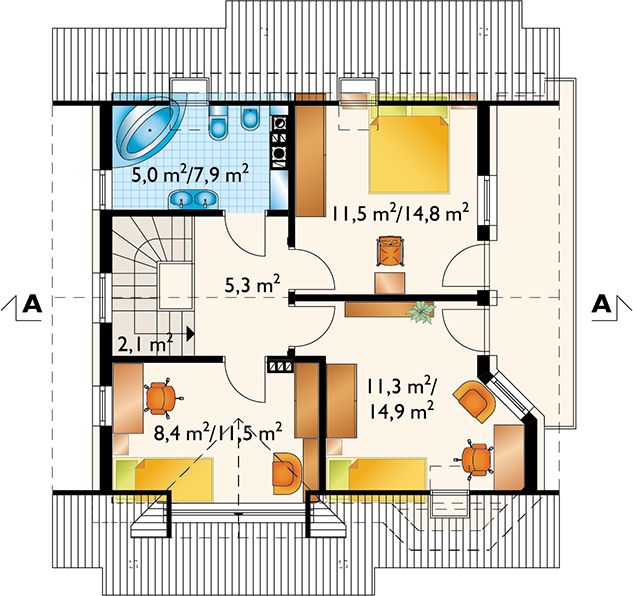 Poddasze projektu Majka Solo (1166)