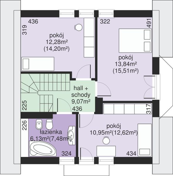 Poddasze projektu Dom przy Przyjaznej 3
