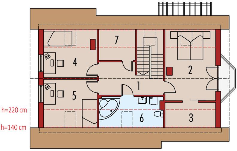 Poddasze projektu Ben G1 (z piwnicą)
