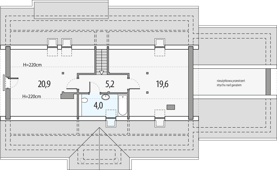 Poddasze projektu Sielanka a 2g