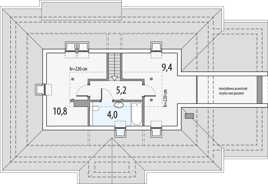 Poddasze projektu Sielanka b 1g