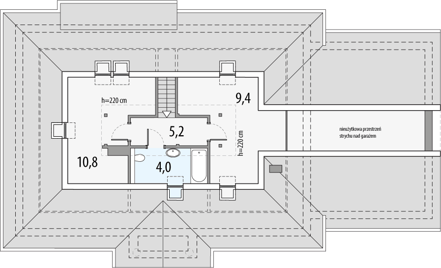 Poddasze projektu Sielanka b 2g