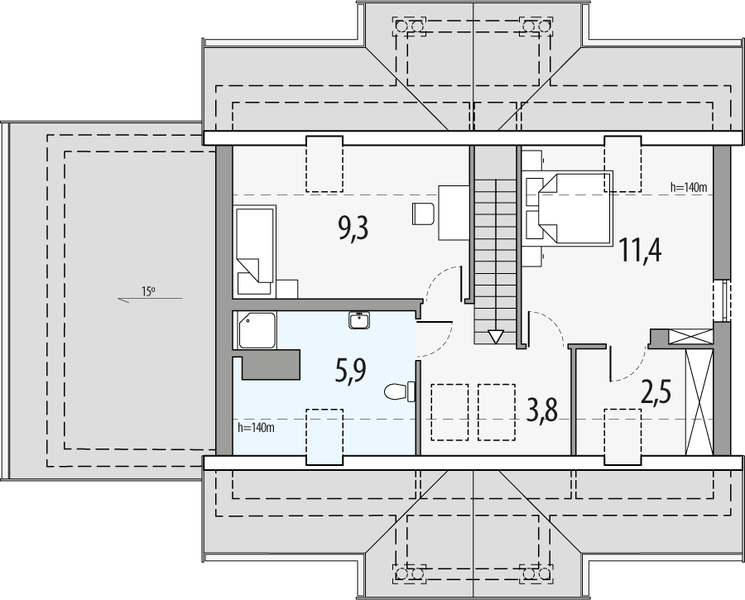 Poddasze projektu Wrzos c1g