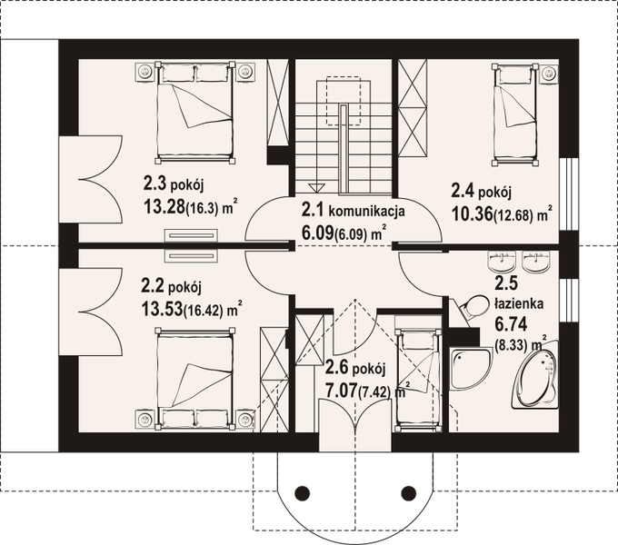 Poddasze projektu Jaworze p