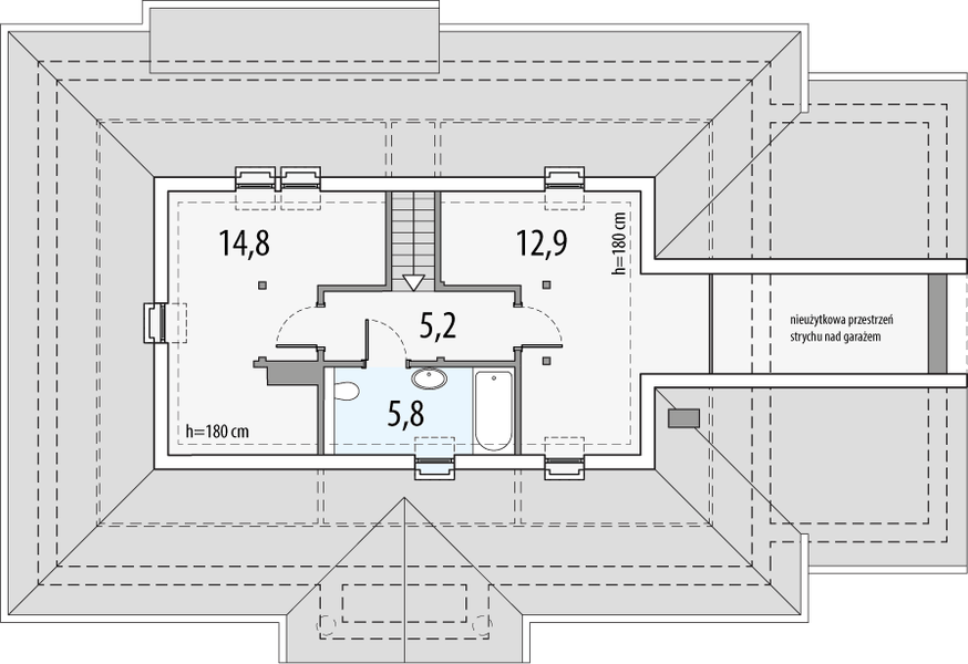 Poddasze projektu Sielanka 2b 1g