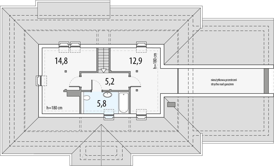 Poddasze projektu Sielanka 2b 2g