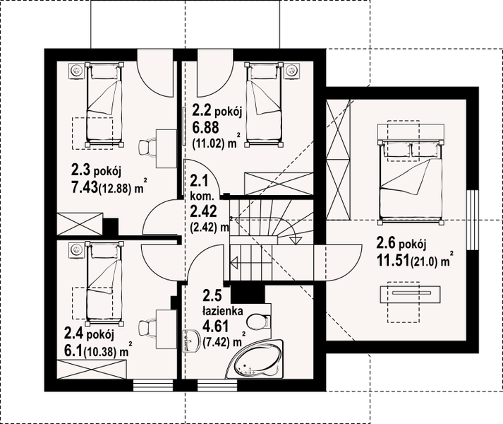 Poddasze projektu Gładyszów dws