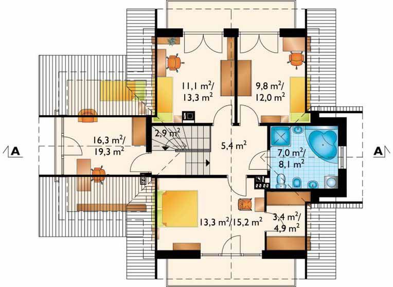 Poddasze projektu Koliba Grota (1222)