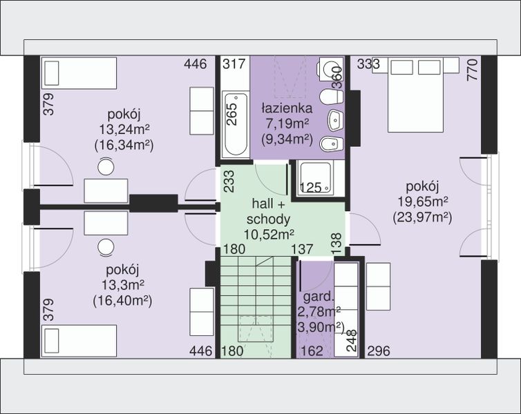 Poddasze projektu Dom przy Głogowej 3
