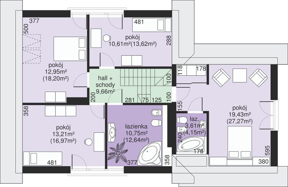 Poddasze projektu Dom przy Cyprysowej 8