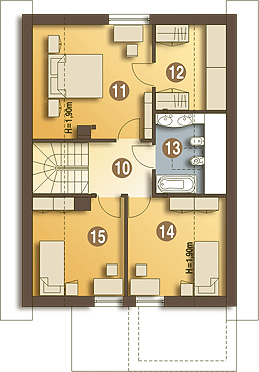 Poddasze projektu Greta III trend z garażem 1-st. [A]