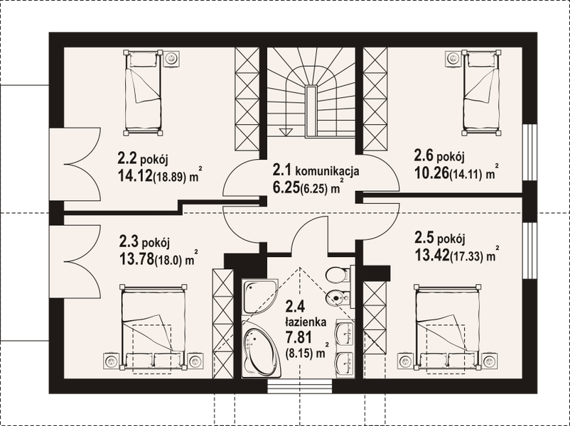 Poddasze projektu Żarnowiec dws