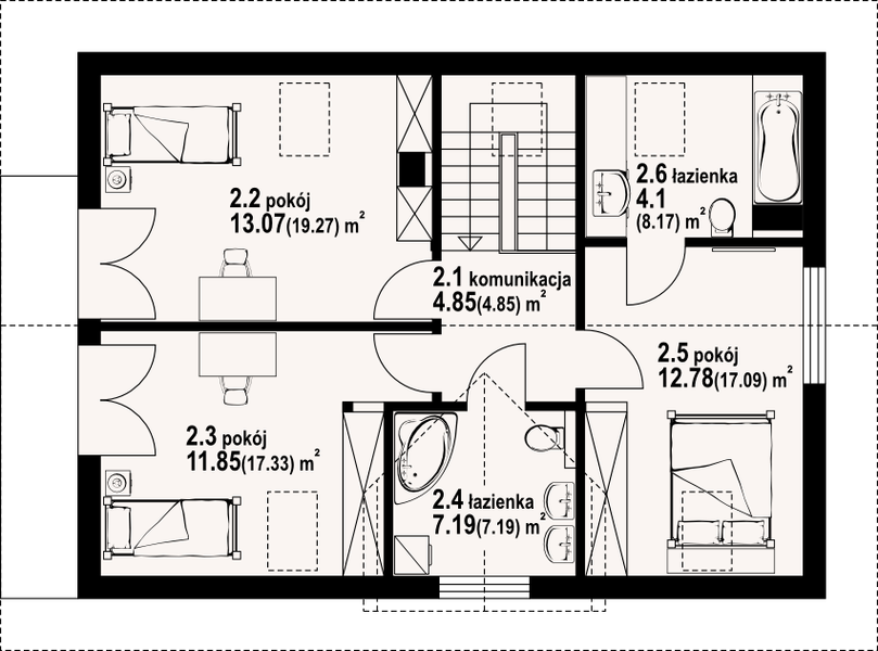 Poddasze projektu Osiek 31 dws