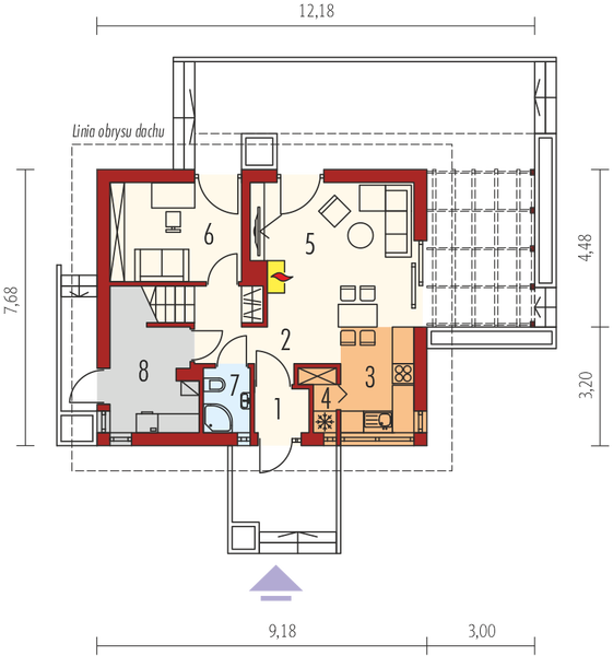 Parter projektu Lea (wersja B) bianco