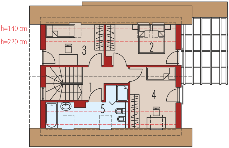 Poddasze projektu Lea (wersja B) bianco