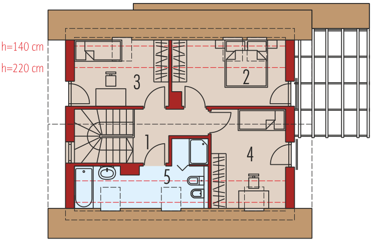 Poddasze projektu Lea (wersja A) bianco