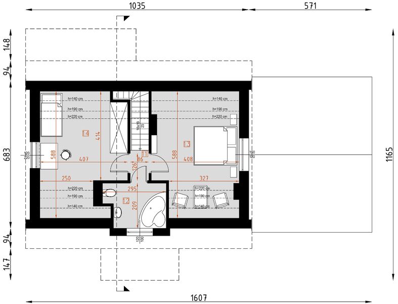 Poddasze projektu D82 - Ryszard
