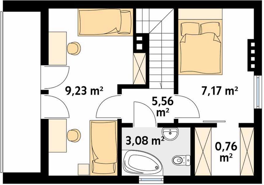 Poddasze projektu Poziomka 3 dr-T