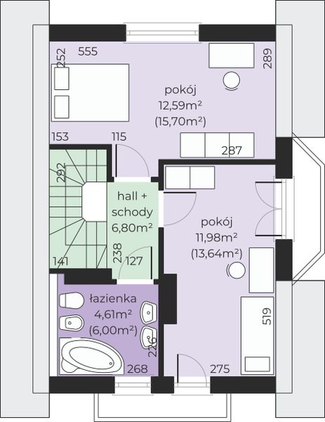 Poddasze projektu Dom przy Waniliowej