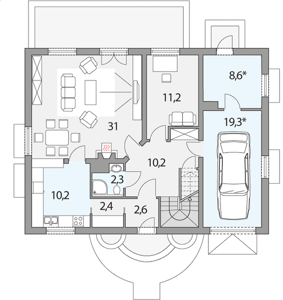 Parter projektu Tymek CP garaż SK