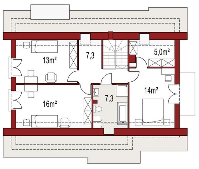 Poddasze projektu Werbena A