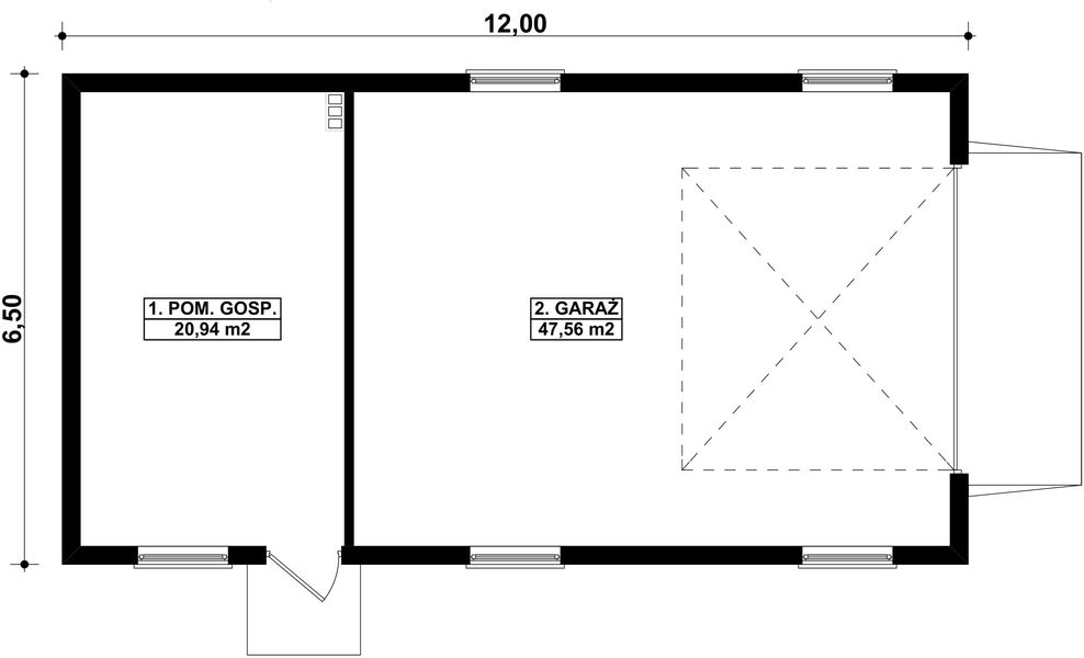 Parter projektu G50 - Budynek garażowo - gospodarczy