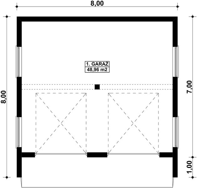 Parter projektu G49 - Budynek garażowy
