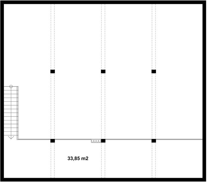 Antresola projektu G53 - Budynek garażowo - gospodarczy