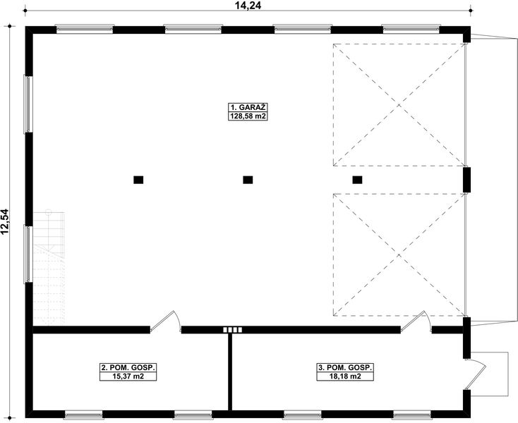 Parter projektu G53 - Budynek garażowo - gospodarczy