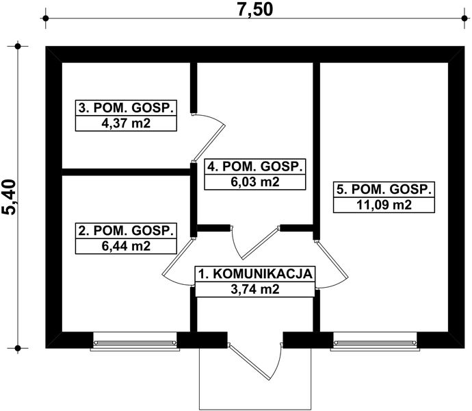Parter projektu G109 - Budynek gospodarczy