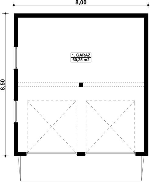 Parter projektu G115 - Budynek garażowy