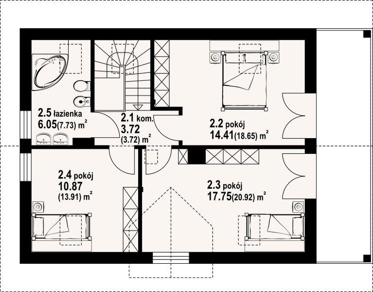 Poddasze projektu Świdnica m