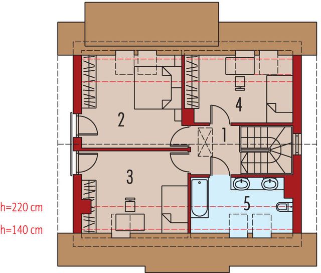 Poddasze projektu Adriana III (wersja B)