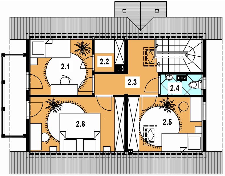 Poddasze projektu L-98 Dom wilcza z bali