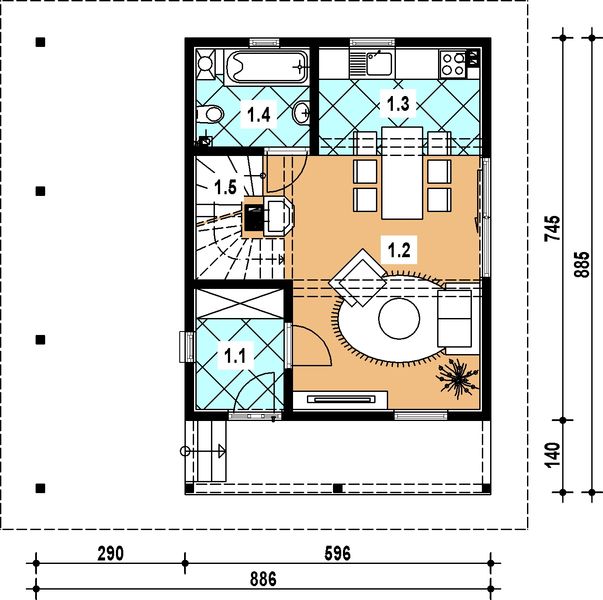 Parter projektu L-12 Dom malarska szkieletowy