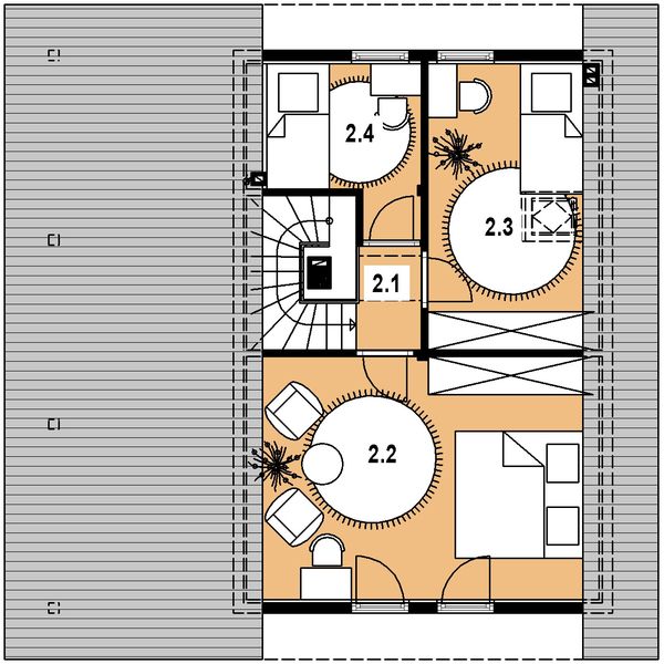 Poddasze projektu L-12 Dom malarska szkieletowy