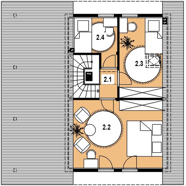 Poddasze projektu L-12 Dom malarska z bali