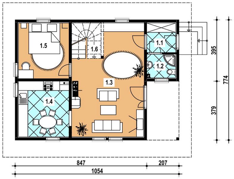 Parter projektu L-14 Dom krecia z bali