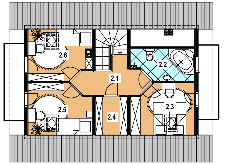 Poddasze projektu L-15 Dom jeżynowa z bali